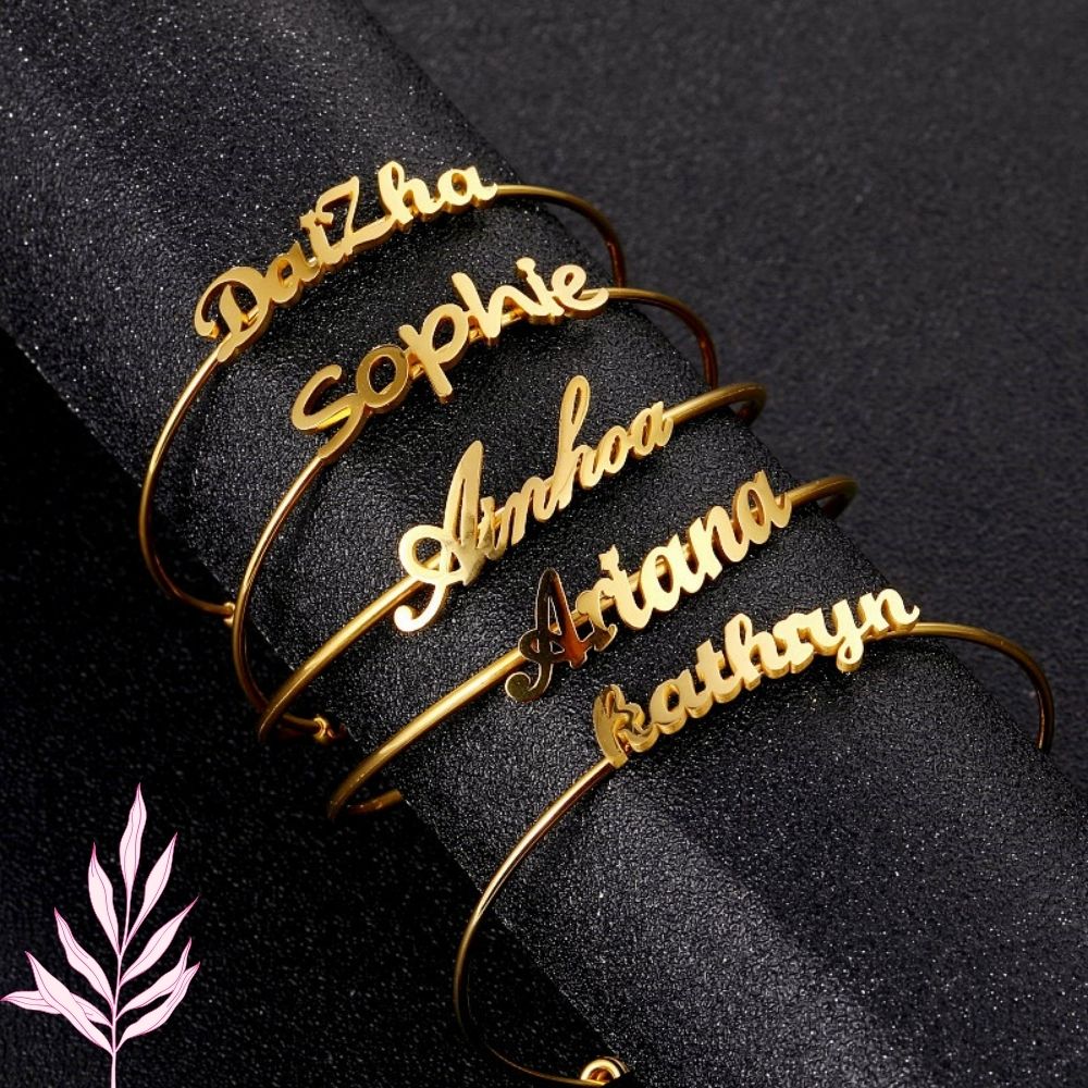 Custom Name Bangle - Custom Made Name Bracelet