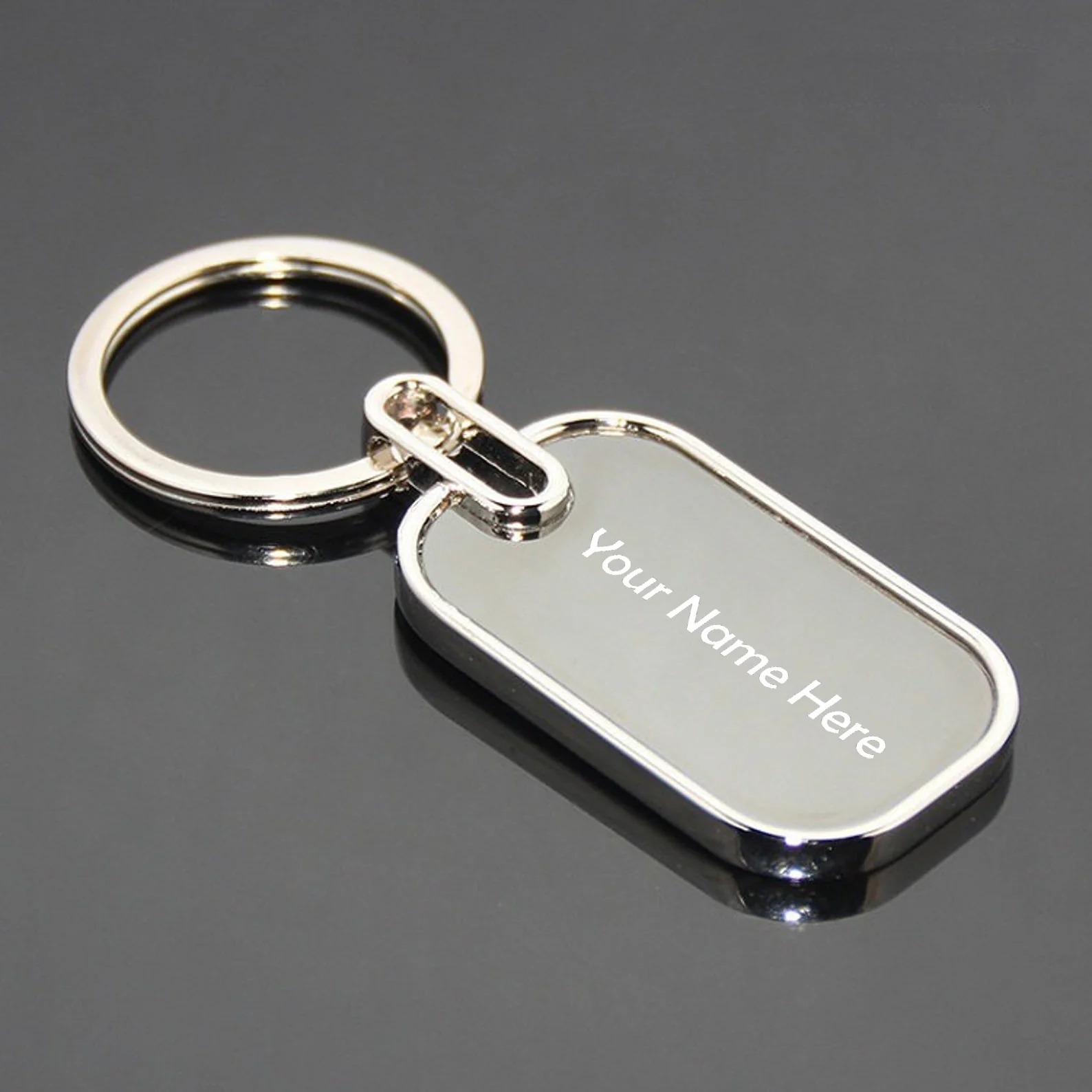 Customized Photo & Name Metal Keychain – Personalized Double-Sided Keyring